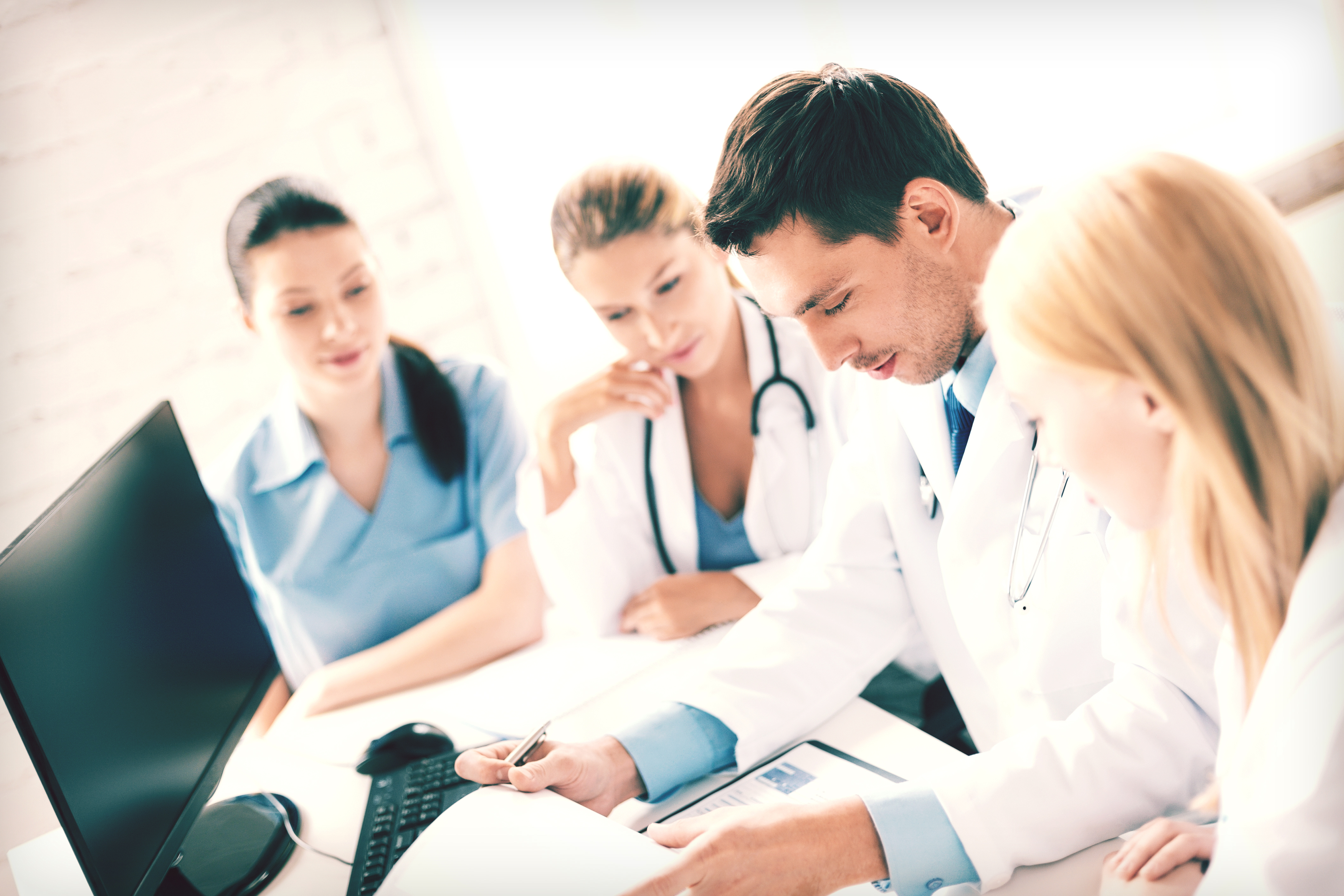picture of young team or group of doctors working